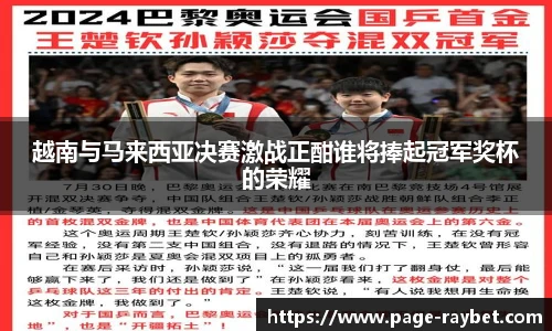 越南与马来西亚决赛激战正酣谁将捧起冠军奖杯的荣耀