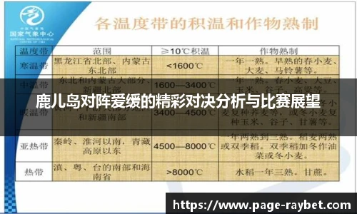 鹿儿岛对阵爱缓的精彩对决分析与比赛展望